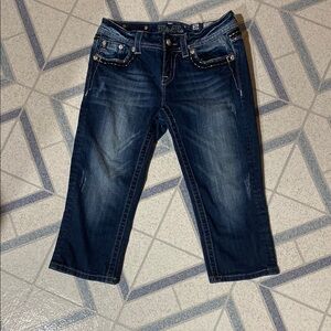 Miss Me Distressed Denim Capri Jeans